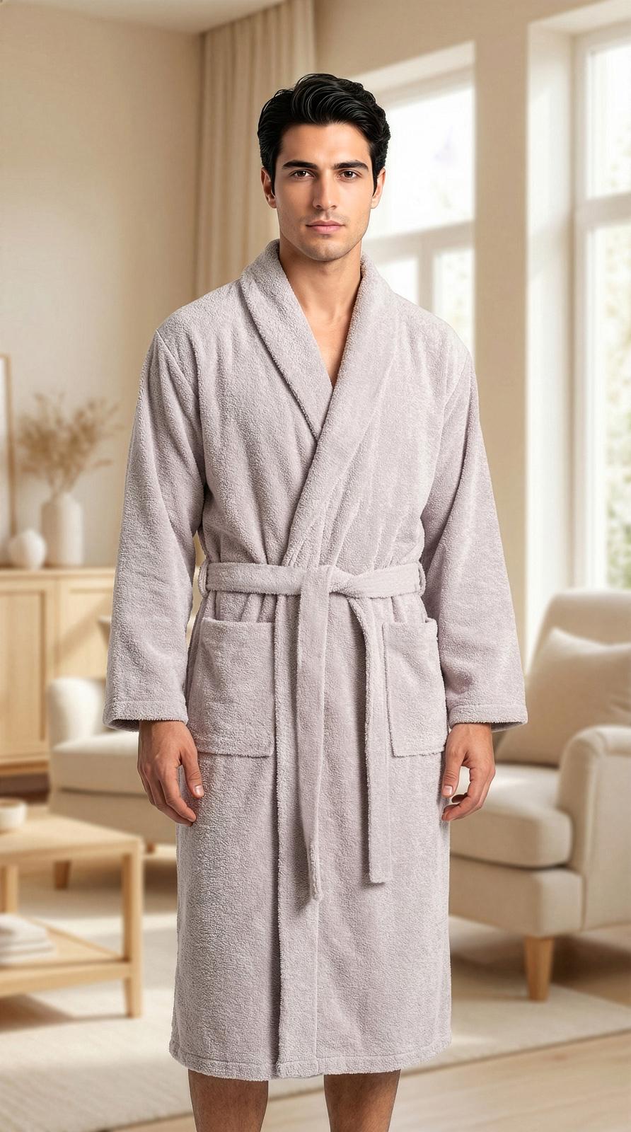 Szlafrok Szalowy Męski BAWEŁNA FROTTE Morella PREMIUM kod;PR-2-2003 Roz; M/L, XL/XXL, 3XL/4XL - zdjęcie 2