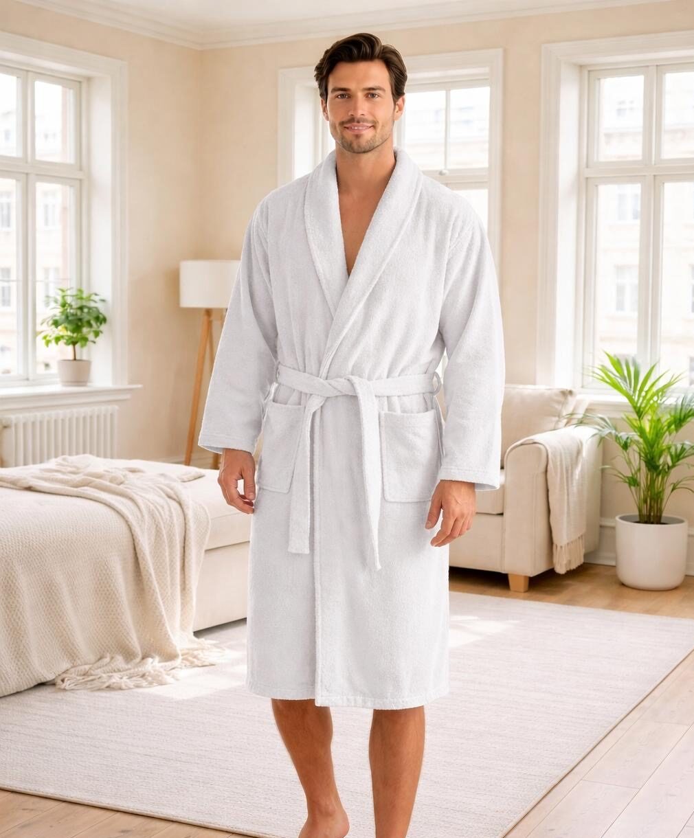 Szlafrok Szalowy Męski BAWEŁNA FROTTE Morella PREMIUM kod;PR-2-2004 Roz; M/L, XL/XXL, 3XL/4XL