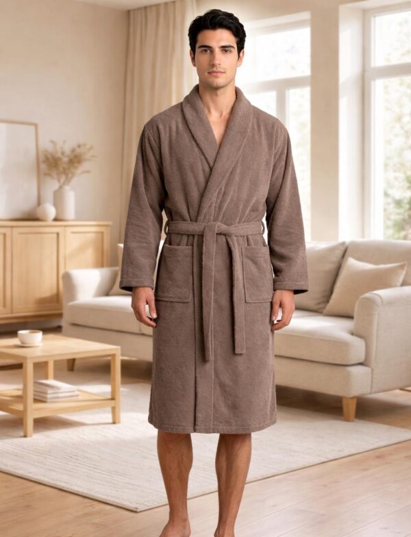 Szlafrok Szalowy Męski BAWEŁNA FROTTE Morella PREMIUM kod;PR-2-2006 Roz; M/L, XL/XXL, 3XL/4XL - zdjęcie 3